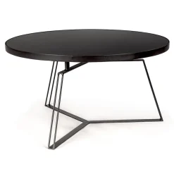 Viadurini Living Moderne Couchtische-Runder Couchtisch aus schwarzem Stahl und Glasplatte 2 Größen - Zanzino