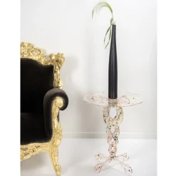 Viadurini Living Moderne Couchtische-Runder Couchtisch aus transparentem Plexiglas und farbige Platte - Phosphor