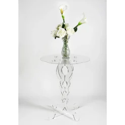 Viadurini Living Moderne Couchtische-Runder Couchtisch aus transparentem Plexiglas 2 Dimensionen - Phosphor