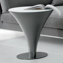 Viadurini Living Moderne Couchtische-Runder Couchtisch Bootsform aus Metall und geätztem Glas - Boarding