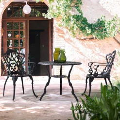 Viadurini in the Garden Garten Beistelltisch-Runder Couchtisch für den Außenbereich in mattem Anthrazit-Finish aus Aluminium - Sayra