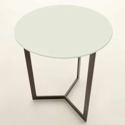 Viadurini Living Moderne Couchtische-Runder Couchtisch mit Kristallplatte Made in Italy - Indio