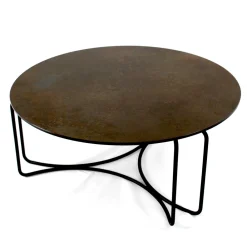 Viadurini Living Moderne Couchtische-Runder Couchtisch mit 3-sichelförmiger Basis, hergestellt in Italien – Arepa