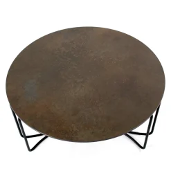 Viadurini Living Moderne Couchtische-Runder Couchtisch mit 3-sichelförmiger Basis, hergestellt in Italien – Arepa