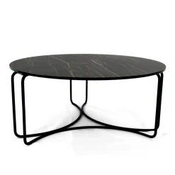 Viadurini Living Moderne Couchtische-Runder Couchtisch mit 3-sichelförmiger Basis, hergestellt in Italien – Arepa