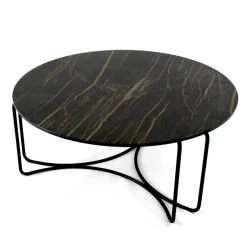 Viadurini Living Moderne Couchtische-Runder Couchtisch mit 3-sichelförmiger Basis, hergestellt in Italien – Arepa