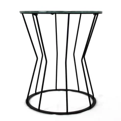 Viadurini Living Moderne Couchtische-Runder Couchtisch mit Stahlfuß und Glasplatte, hergestellt in Italien – Alisea