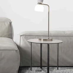 Viadurini Living Moderne Couchtische-Runder Couchtisch mit weißer Marmor-Keramikglasplatte - Anselmo