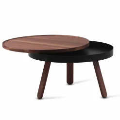 Viadurini Living Moderne Couchtische-Runder Design-Couchtisch aus Massivholz und Metall - Salerno