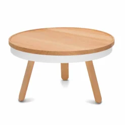 Viadurini Living Moderne Couchtische-Runder Design-Couchtisch aus Massivholz und Metall - Salerno