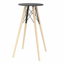 Vondom Garten Beistelltisch-Runder Design-Stehtisch aus Holz und HPL, 4 Stück - Faz Wood von