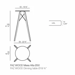 Vondom Garten Beistelltisch-Runder Design-Stehtisch aus Holz und HPL, 4 Stück - Faz Wood von
