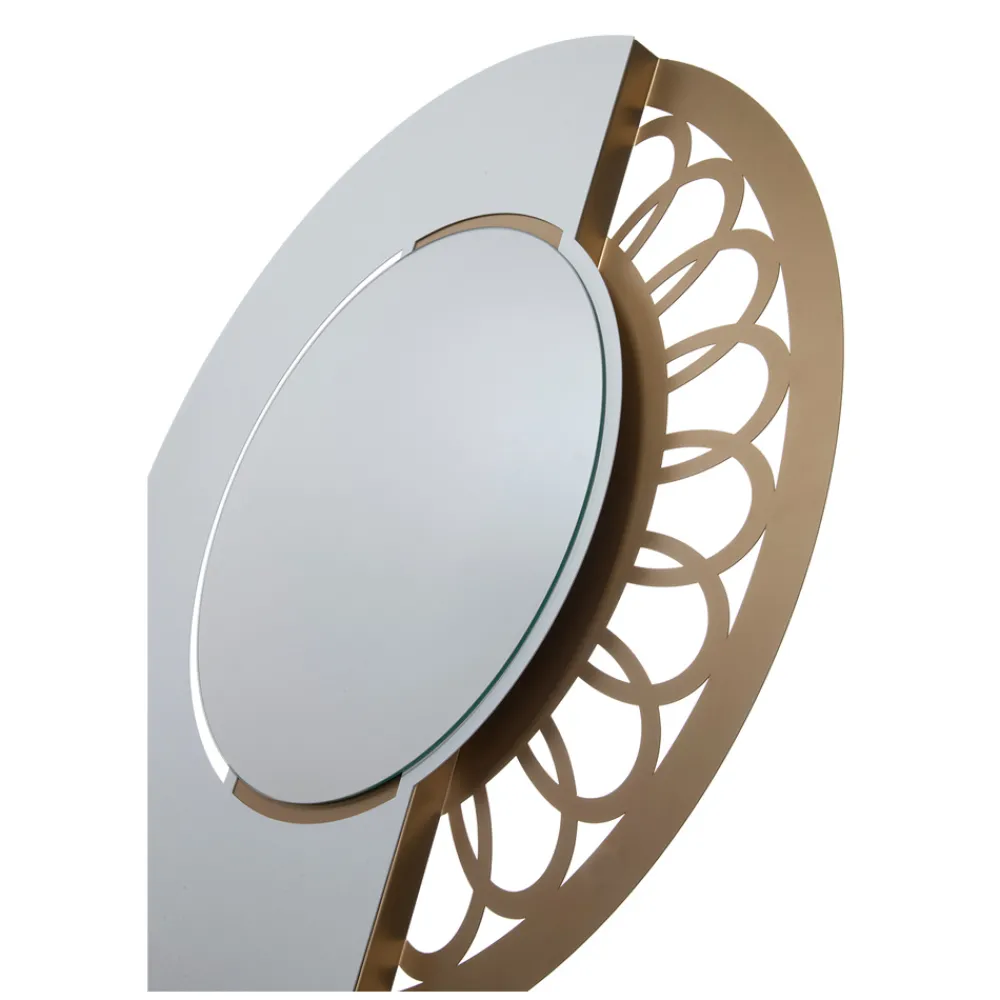 Viadurini Living Standspiegel-Runder Eisenspiegel mit Seitendekoration, hergestellt in Italien – Vorhängeschloss