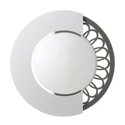 Viadurini Living Standspiegel-Runder Eisenspiegel mit Seitendekoration, hergestellt in Italien – Vorhängeschloss