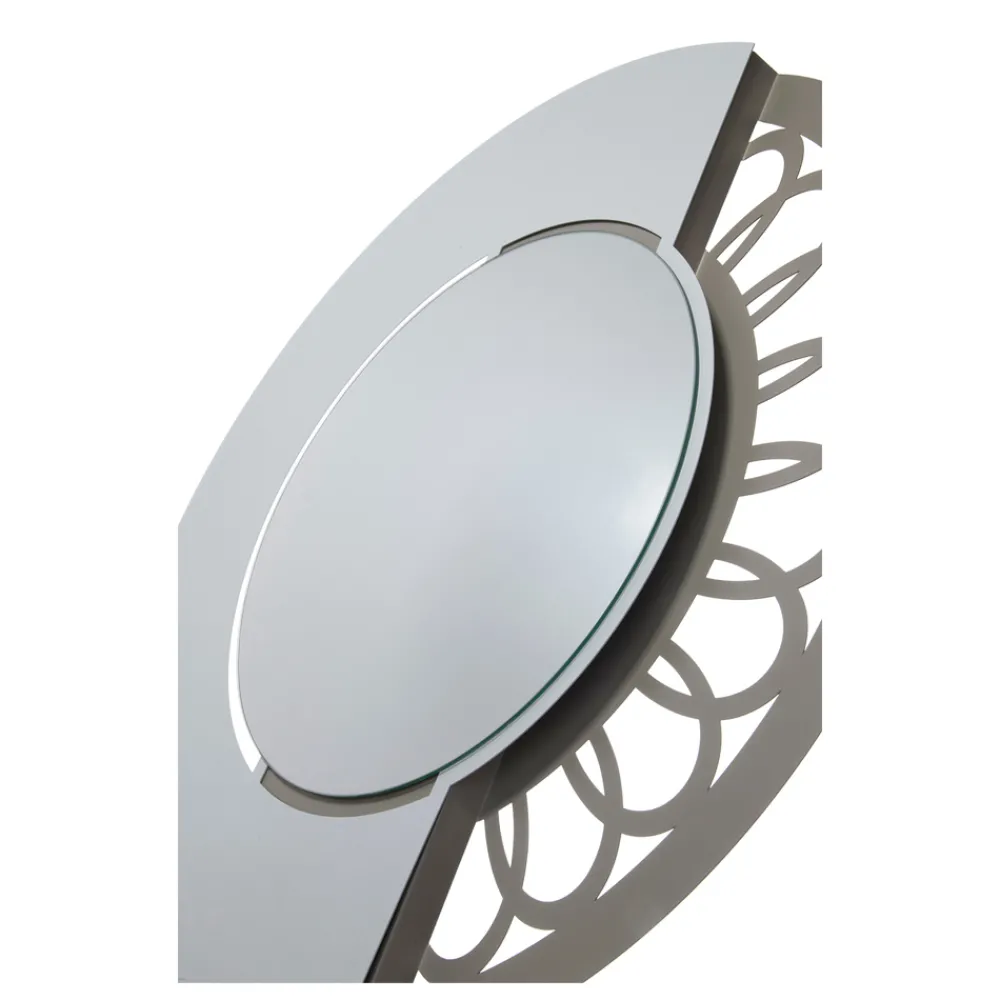 Viadurini Living Standspiegel-Runder Eisenspiegel mit Seitendekoration, hergestellt in Italien – Vorhängeschloss