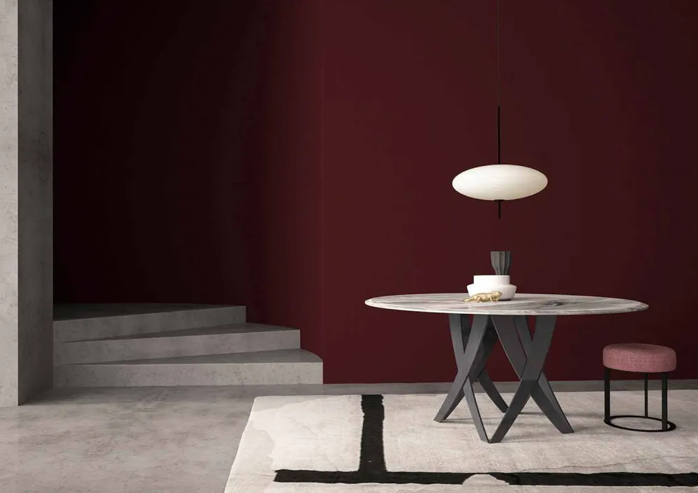 Viadurini Living Esstische Nach Mass|Runde Tische-Runder Esstisch ø 140 cm aus Marmor Imperial Grey – Montereale