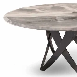 Viadurini Living Esstische Nach Mass|Runde Tische-Runder Esstisch ø 140 cm aus Marmor Imperial Grey – Montereale