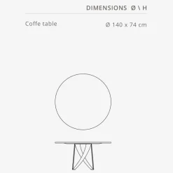 Viadurini Living Esstische Nach Mass|Runde Tische-Runder Esstisch ø 140 cm aus Marmor Imperial Grey – Montereale