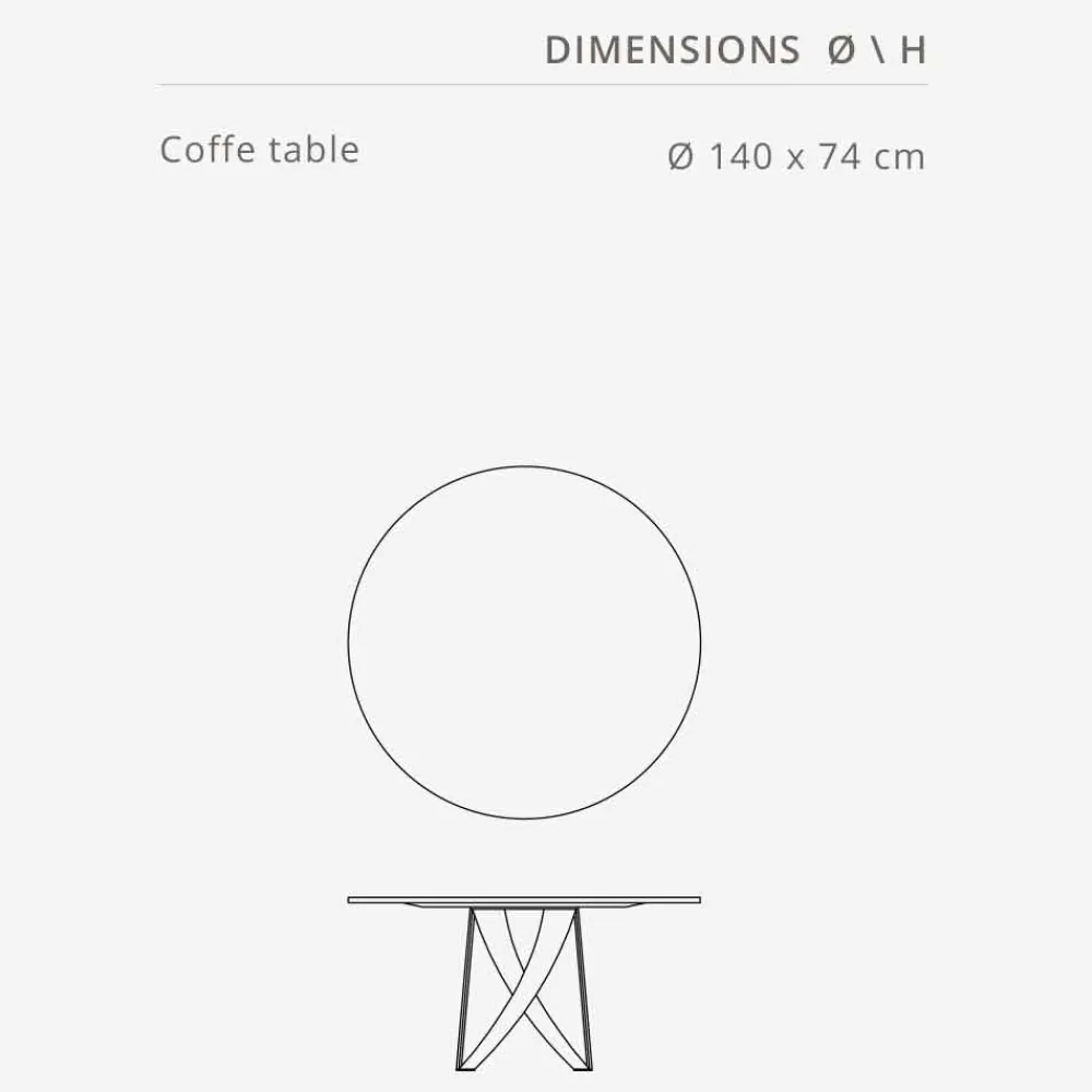 Viadurini Living Esstische Nach Mass|Runde Tische-Runder Esstisch ø 140 cm aus Marmor Imperial Grey – Montereale