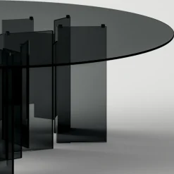 Viadurini Living Esstische Nach Mass|Esstische-Runder Esstisch aus extraklarem oder Rauchglas Made in Italy - Thommy