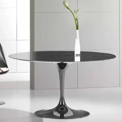 Viadurini Living Esstische Nach Mass|Runde Tische-Runder Esstisch aus hochwertigem Marquinia-Marmor Made in Italy - Nerone