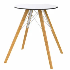 Vondom Esstische-Runder Esstisch aus Holz und HPL-Platte, 4 Stück - Faz Wood von