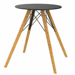 Vondom Esstische-Runder Esstisch aus Holz und HPL-Platte, 4 Stück - Faz Wood von