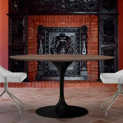 Viadurini Living Runde Tische-Runder Esstisch aus HPL-Laminat und Aluminium, hergestellt in Italien – Dollars