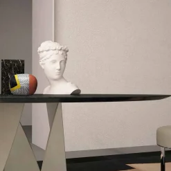 Viadurini Living Esstische Nach Mass|Runde Tische-Runder Esstisch aus Marmor Ocean Black ø 130 cm – Montedoro