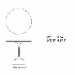 Viadurini Living Runde Tische|Esstische-Runder Esstisch aus Marmor und lackiertem Aluminium Made in Italy - Superb