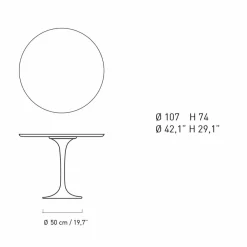 Viadurini Living Runde Tische|Esstische-Runder Esstisch aus Marmor und lackiertem Aluminium Made in Italy - Superb