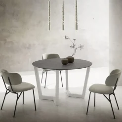 Viadurini Living Runde Tische-Runder Esstisch aus Metall und laminiertem HPL Made in Italy - Bastiano