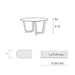Viadurini Living Runde Tische-Runder Esstisch aus Metall und laminiertem HPL Made in Italy - Bastiano
