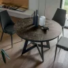 Viadurini Living Runde Tische-Runder Esstisch ausziehbar auf 270 cm aus Keramik Made in Italy - Muschio