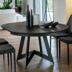 Viadurini Living Runde Tische-Runder Esstisch ausziehbar auf 270 cm aus Keramik Made in Italy - Muschio