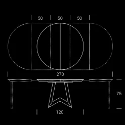 Viadurini Living Runde Tische-Runder Esstisch ausziehbar auf 270 cm aus Keramik Made in Italy - Muschio