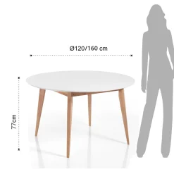 Viadurini Living Ausziehbare Esstische-Runder Esstisch ausziehbar bis 160 cm in Mdf und Holz - Ciacco