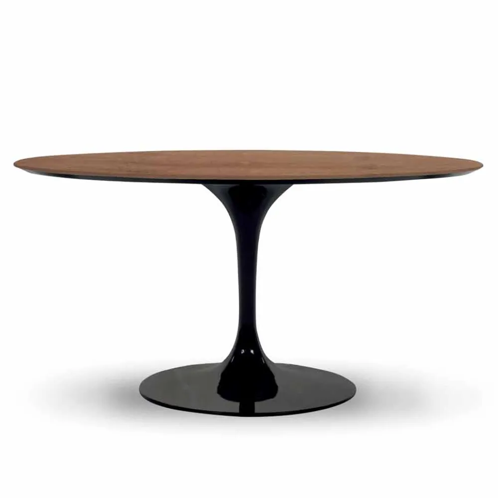 Viadurini Living Runde Tische-Runder Esstisch mit fein furnierter Platte, hergestellt in Italien – Dollars