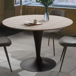 Viadurini Living Runde Tische-Runder Esstisch mit Platte aus Eichenholz - Moreno