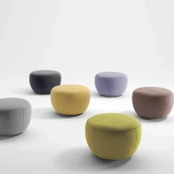 Viadurini Living Sitzsäcke|Sitzsäcke-Runder Fußhocker mit Stoffbezug Made in Italy - Gigno