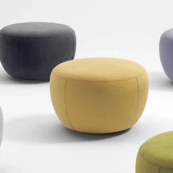 Viadurini Living Sitzsäcke|Sitzsäcke-Runder Fußhocker mit Stoffbezug Made in Italy - Gigno