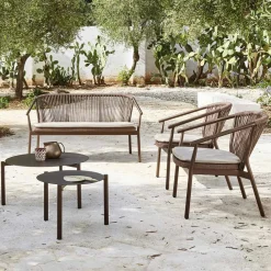 Varaschin Garten Beistelltisch-Runder Garten-Couchtisch aus lackiertem Aluminium - Bahia von