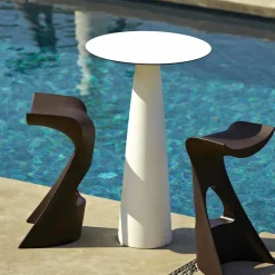 SLIDE Garten Beistelltisch|Runde Tische-Runder Gartentisch aus Polyethylen und HDL Hoplà (H110)