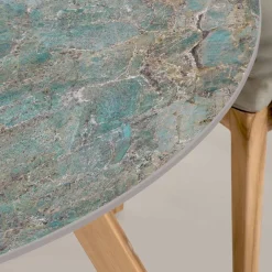 Viadurini in the Garden Gartentische Fest|Gartentische Aus Teakholz-Runder Gartentisch aus Santos-Keramik Made in Italy - Pegaso