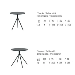 Viadurini in the Garden Gartentische Fest-Runder Gartentisch aus verzinktem Stahl Made in Italy - Ralph