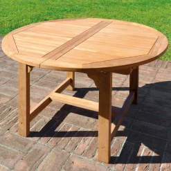 Viadurini in the Garden Gartentische Aus Teakholz|Ausziehbare Gartentische-Runder Gartentisch ausziehbar auf 170 cm aus Teakholz - Armonia