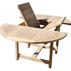 Viadurini in the Garden Gartentische Aus Teakholz|Ausziehbare Gartentische-Runder Gartentisch ausziehbar auf 170 cm aus Teakholz - Armonia