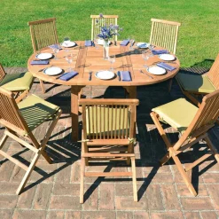 Viadurini in the Garden Gartentische Aus Teakholz|Ausziehbare Gartentische-Runder Gartentisch ausziehbar auf 170 cm aus Teakholz - Armonia