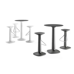 Viadurini Living Runde Tische-Runder Hochtisch aus Polyethylen mit HPL-Platte Hergestellt in Italien - Pito