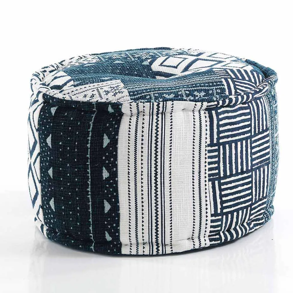 Viadurini Living Sitzsäcke|Sitzsäcke-Runder Hocker im Ethno - Design aus Patchwork - Stoff oder Samt - Faser